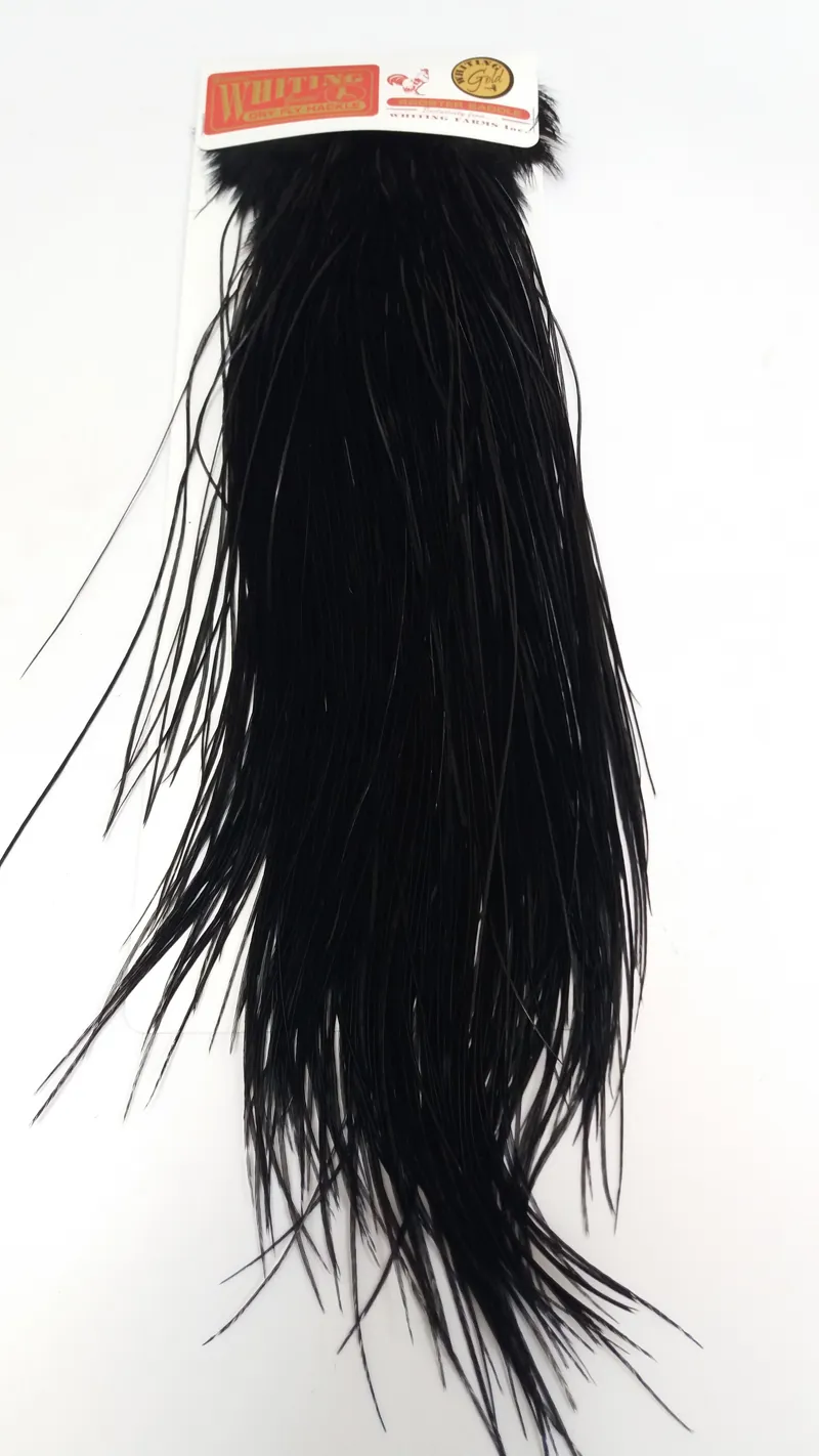 Whiting GOLD Grade Midge Rooster Saddle in BLACK-2